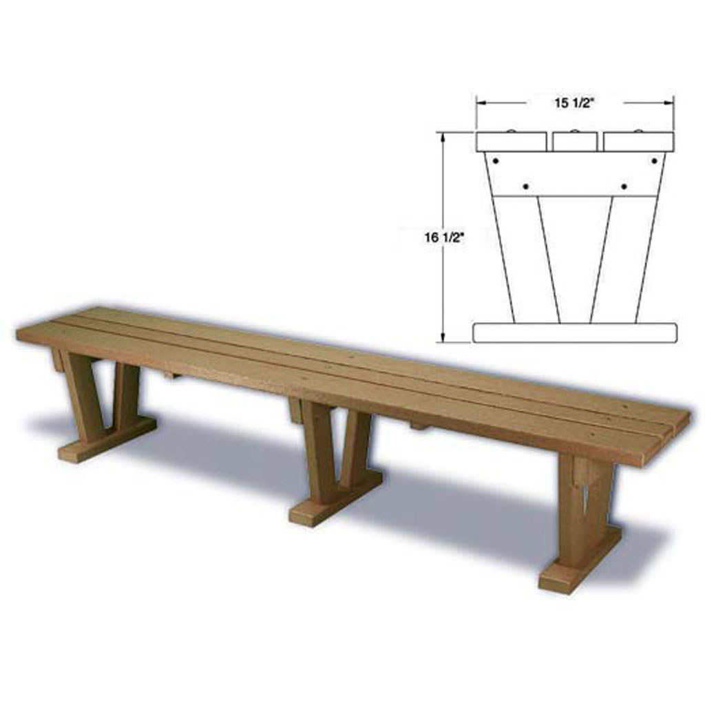 BANC LARGE DE PLASTIQUE - 3 PI