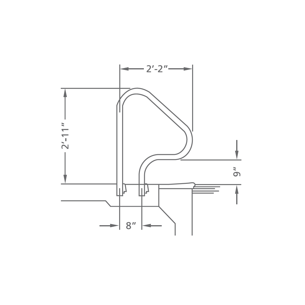 FIGURE 4 GRAB RAIL (PR)-145"