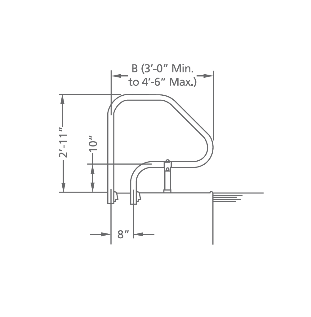 LONG REACH ADJUSTABLE GRAB RAIL (PR)- .109"