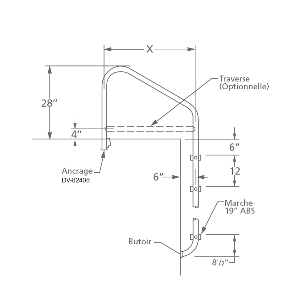 LADDER 2 STEP CROSS BRACE-C=24" (.065)