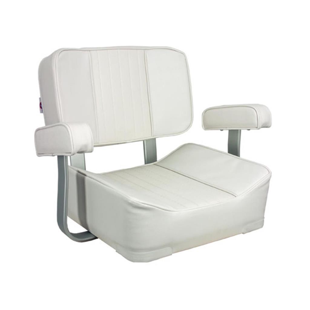 Ming'S Mark 32020 White Mesh Marine Captain Chair With Blue Border 