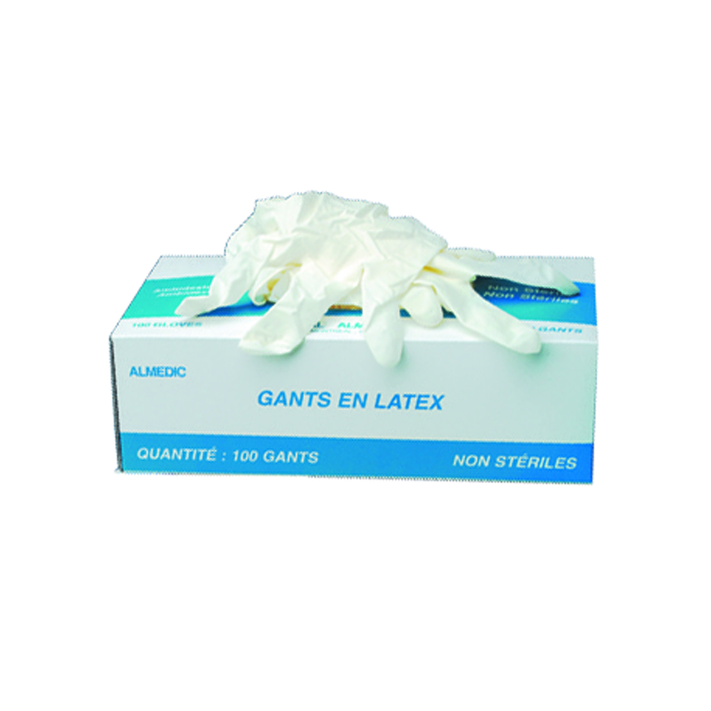 NON-STERILE LATEX GLOVES MEDIUM (100) 