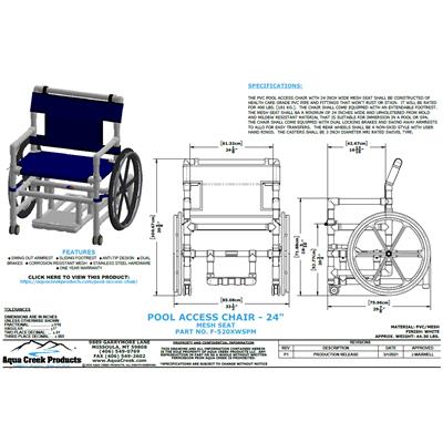 WHEELCHAIR WITH MESH SEAT (24")