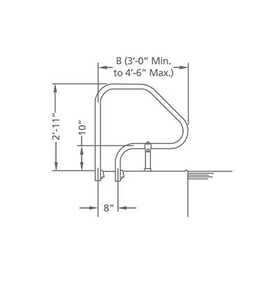 LONG REACH ADJUSTABLE GRAB RAIL (PR)- .109"