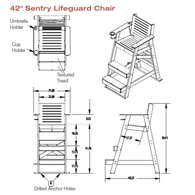 SENTRY LIFEGUARD CHAIR, 42"