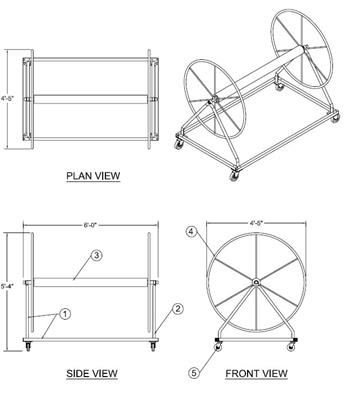 S.S. LARGE STORAGE REEL (WITH WHEELS)